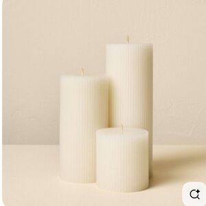 3 piece Unscented Pillar candle set